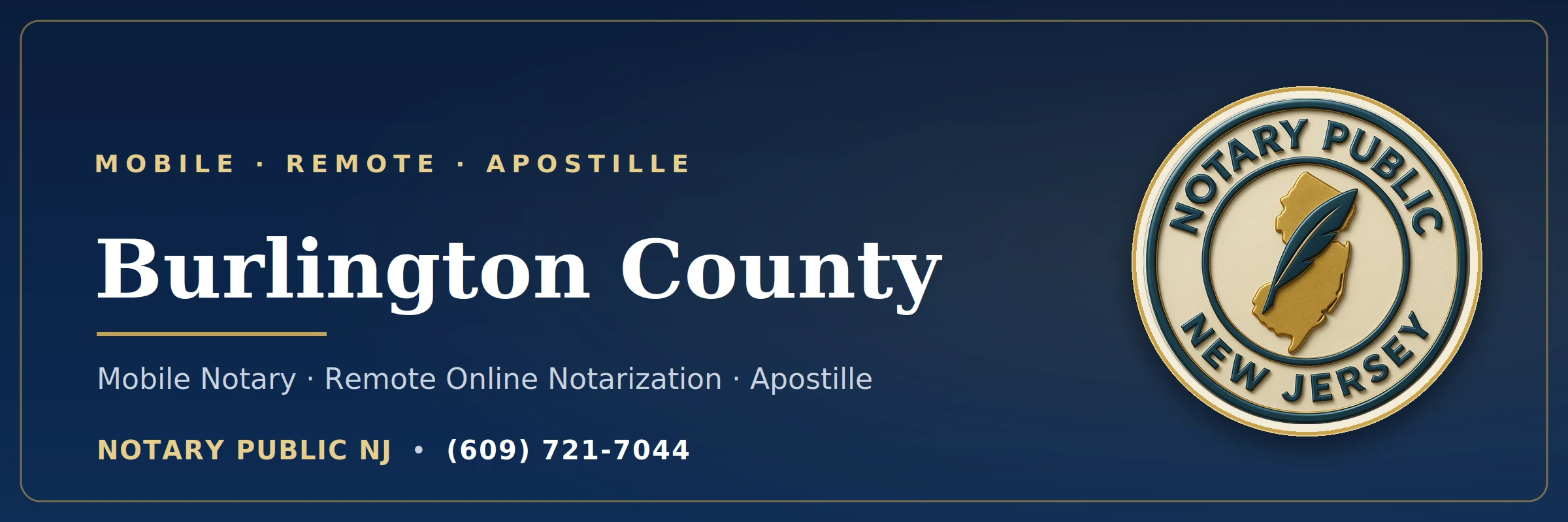 Mobile notary serving Burlington County, NJ