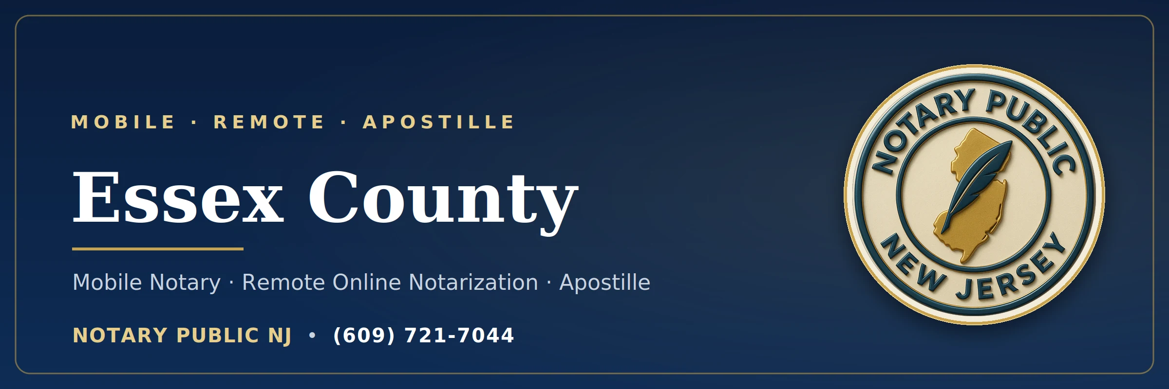Mobile notary serving Essex County, NJ