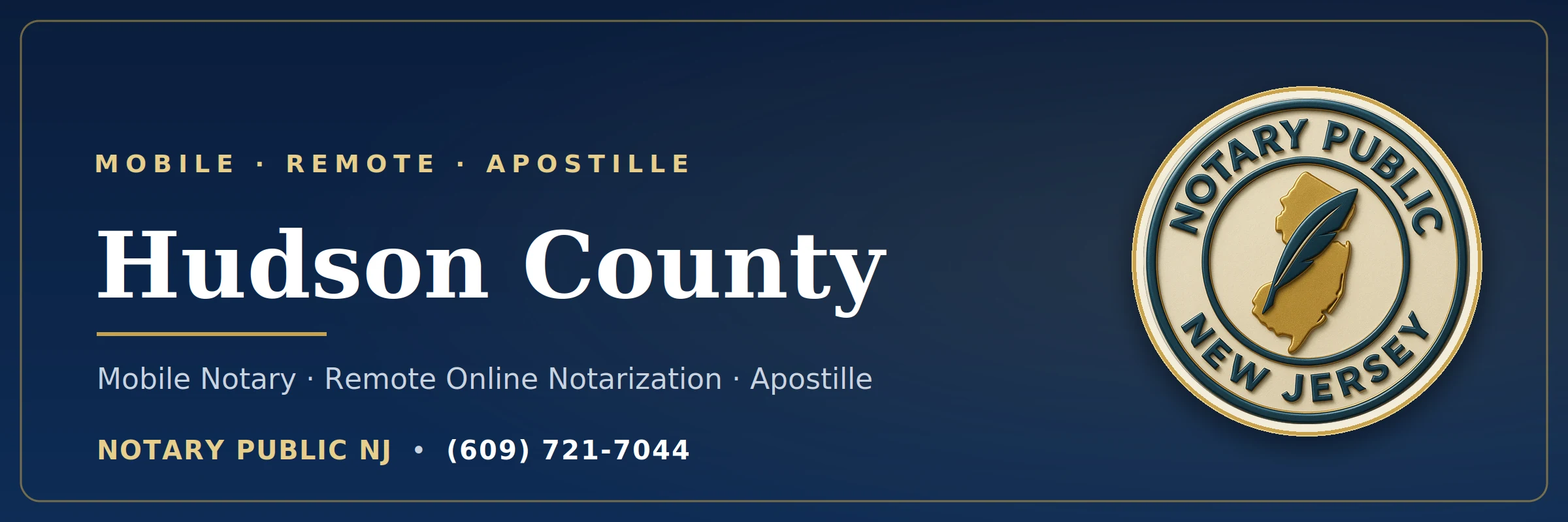 Mobile notary serving Hudson County, NJ