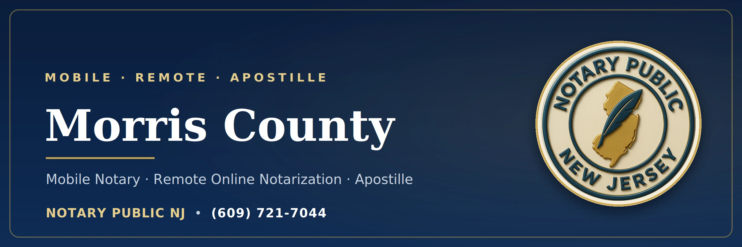 Mobile notary serving Morris County, NJ