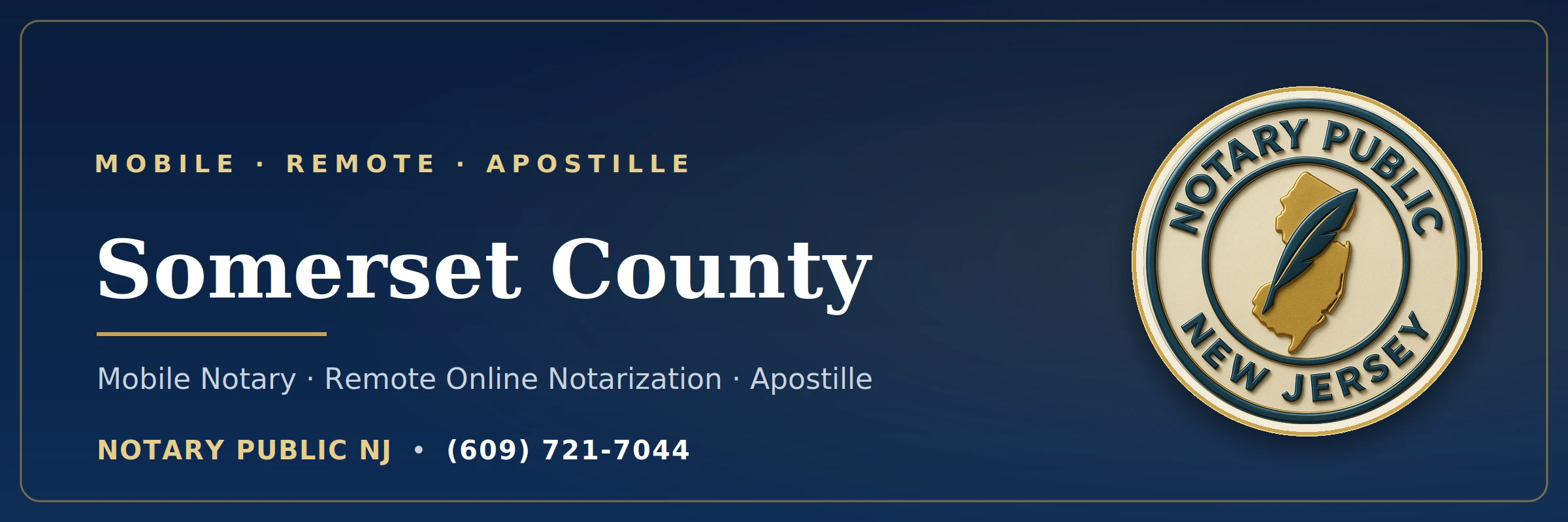 Mobile notary serving Somerset County, NJ